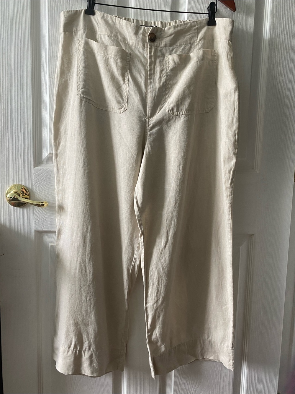 Bagatelle Natural 100% Linen Wide-Leg Chinos XL